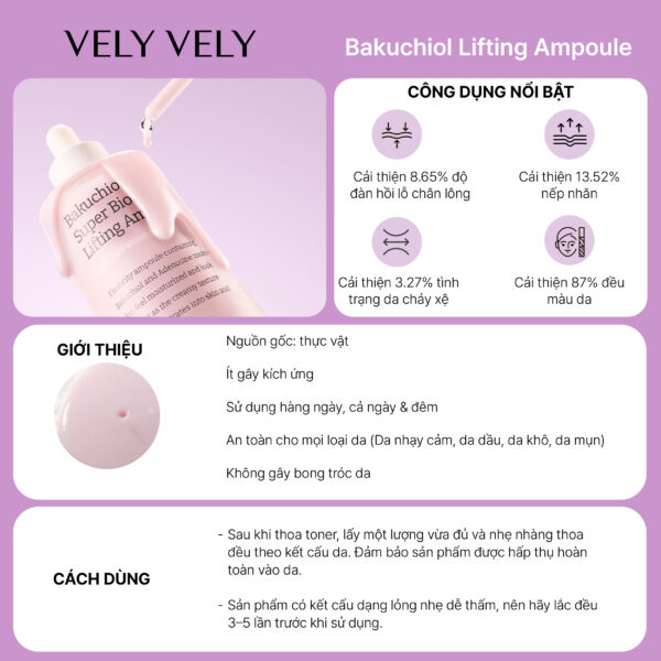 vely vely bakuchiol super biome lifting ampoule
