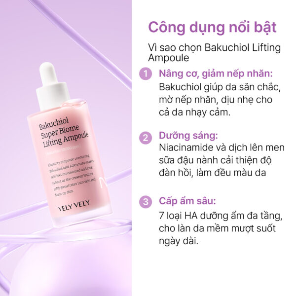 vely vely bakuchiol super biome lifting ampoule